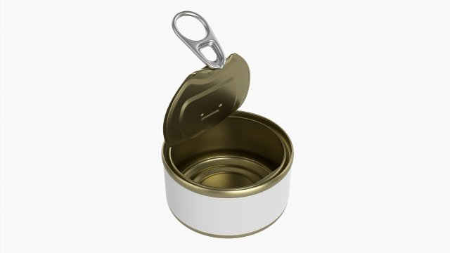 Canned Food Round Tin Metal Aluminum Can 013 Open Model 3D .c4d .max .obj .3ds .fbx .stl .blend 