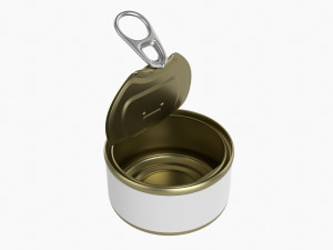 Canned Food Round Tin Metal Aluminum Can 013 Open 3D Model