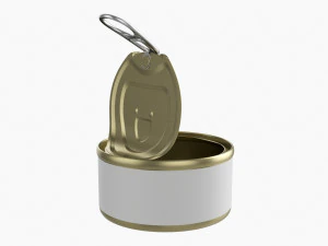 Canned Food Round Tin Metal Aluminum Can 013 Open 3D Model