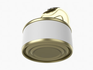 Canned Food Round Tin Metal Aluminum Can 013 Open Model 3D