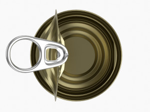 Canned Food Round Tin Metal Aluminum Can 013 Open Model 3D