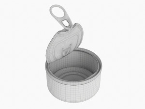 Canned Food Round Tin Metal Aluminum Can 013 Open Model 3D
