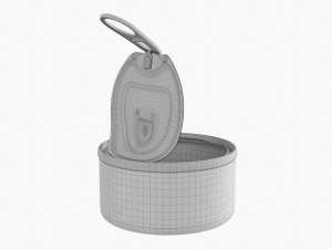 Canned Food Round Tin Metal Aluminum Can 013 Open Model 3D