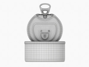 Canned Food Round Tin Metal Aluminum Can 013 Open Model 3D