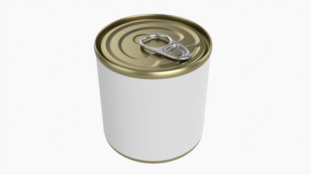 Canned Food Round Tin Metal Aluminum Can 014 Modelo 3D .c4d .max .obj .3ds .fbx .stl .blend 