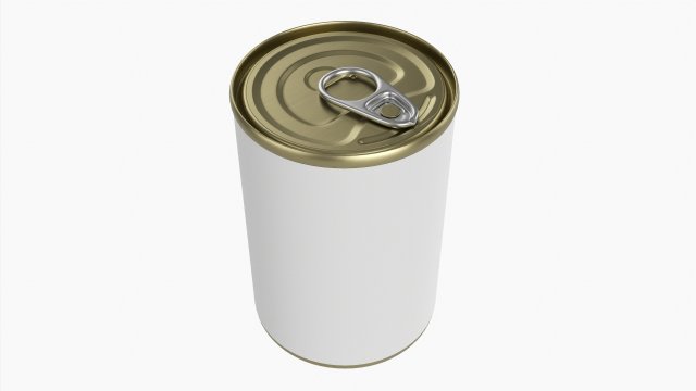 Canned Food Round Tin Metal Aluminum Can 015 3D Model .c4d .max .obj .3ds .fbx .stl .blend 