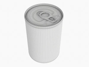 Canned Food Round Tin Metal Aluminum Can 015 3D Model