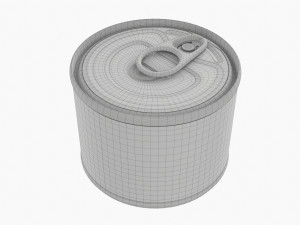 Canned Food Round Tin Metal Aluminum Can 016 3D Model