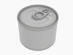 Canned Food Round Tin Metal Aluminum Can 016 3D Model