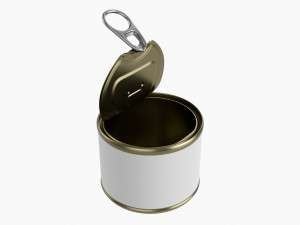Canned Food Round Tin Metal Aluminum Can 016 Open 3D Model