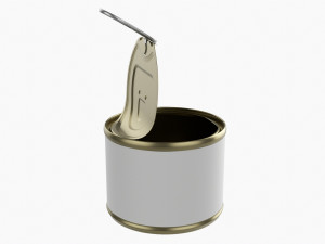 Canned Food Round Tin Metal Aluminum Can 016 Open 3D Model