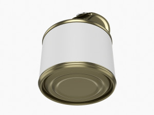 Canned Food Round Tin Metal Aluminum Can 016 Open 3D Model