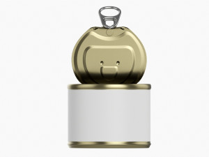 Canned Food Round Tin Metal Aluminum Can 016 Open 3D Model