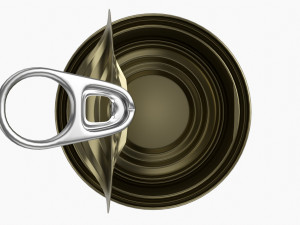 Canned Food Round Tin Metal Aluminum Can 016 Open 3D Model