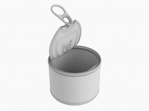 Canned Food Round Tin Metal Aluminum Can 016 Open 3D Model