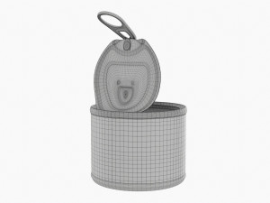 Canned Food Round Tin Metal Aluminum Can 016 Open 3D Model