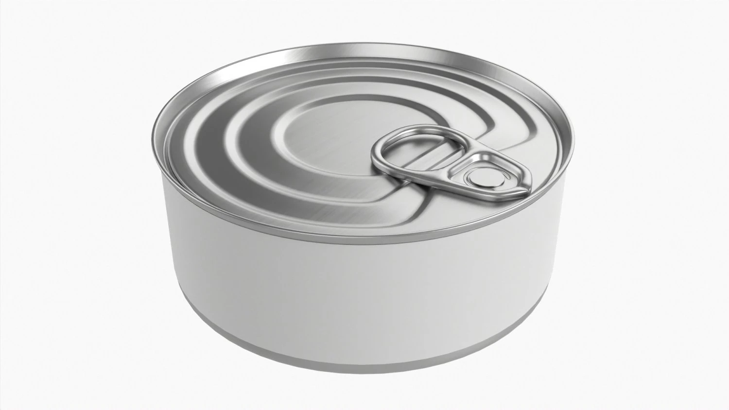 Canned Food Round Tin Metal Aluminum Can 017 3D Model .c4d .max .obj .3ds .fbx .stl .blend