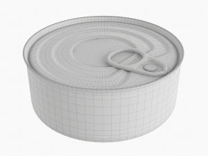 Canned Food Round Tin Metal Aluminum Can 017 3D Model