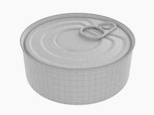 Canned Food Round Tin Metal Aluminum Can 017 3D Model