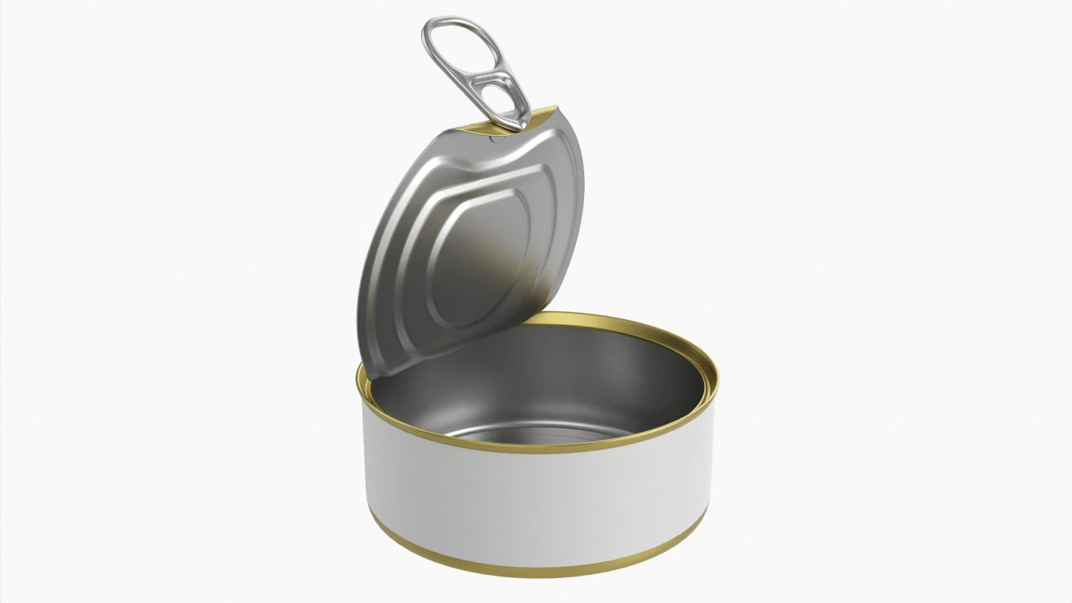 Canned Food Round Tin Metal Aluminium Can 017 Open 3D Model .c4d .max .obj .3ds .fbx .stl .blend 