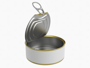Canned Food Round Tin Metal Aluminium Can 017 Open 3D Model