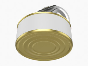 Canned Food Round Tin Metal Aluminium Can 017 Open 3D Model