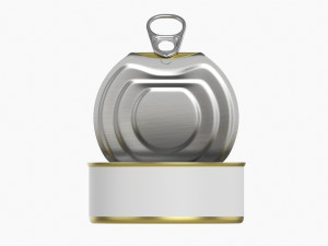 Canned Food Round Tin Metal Aluminium Can 017 Open 3D Model