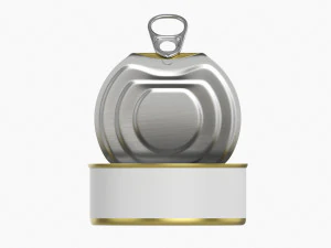 Canned Food Round Tin Metal Aluminium Can 017 Open 3D Model