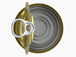 Canned Food Round Tin Metal Aluminium Can 017 Open 3D Model
