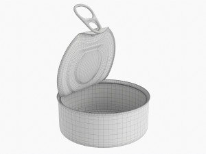 Canned Food Round Tin Metal Aluminium Can 017 Open 3D Model