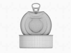 Canned Food Round Tin Metal Aluminium Can 017 Open 3D Model