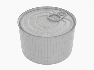 Lata de aluminio de metal de hojalata redonda para alimentos enlatados 018 Modelo 3D