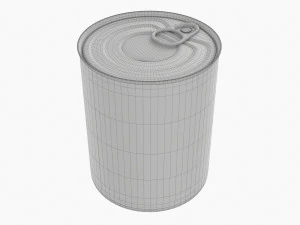 Canned Food Round Tin Metal Aluminum Can 019 3D Model