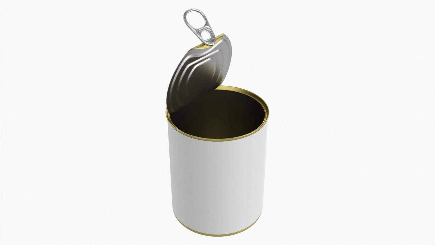Canned Food Round Tin Metal Aluminum Can 019 Open 3D Model .c4d .max .obj .3ds .fbx .stl .blend 