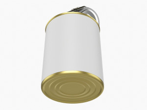 Canned Food Round Tin Metal Aluminum Can 019 Open 3D-Modell