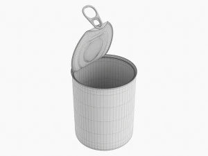 Canned Food Round Tin Metal Aluminum Can 019 Open 3D Model