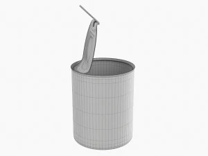 Canned Food Round Tin Metal Aluminum Can 019 Open 3D Model