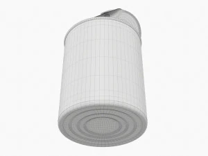 Canned Food Round Tin Metal Aluminum Can 019 Open 3D Model