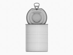 Canned Food Round Tin Metal Aluminum Can 019 Open 3D-Modell