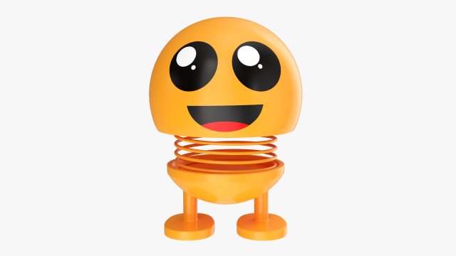 Car Spring Toy Figure 03 Happy Smile 3Dモデル .c4d .max .obj .3ds .fbx .stl .blend 