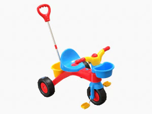 Triciclo per bambini Trike con maniglia per genitori Modello 3D