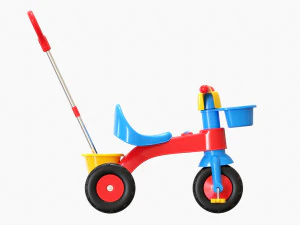 Children Trike Tricycle With Parent Handle 3D Model