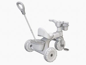 Children Trike Tricycle With Parent Handle 3D Model