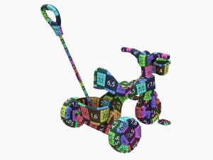 Children Trike Tricycle With Parent Handle 3D Model