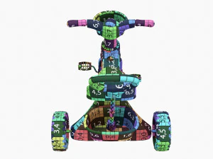Children Trike Tricycle With Parent Handle 3D Model