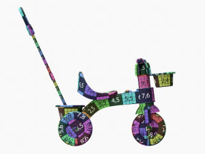 Children Trike Tricycle With Parent Handle 3D Model