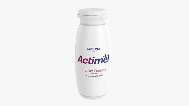 Danone Actimel Bottle Model 3D .c4d .max .obj .3ds .fbx .stl .blend 