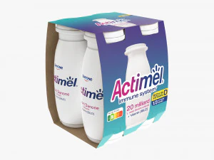 Danone Actimel Bouteilles 4-Pack Modèle 3D