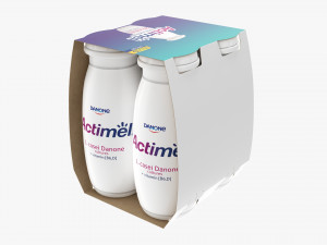 Danone Actimel Bottles 4-Pack 3D 模型