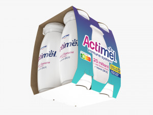 Danone Actimel Bottles 4-Pack 3D 模型
